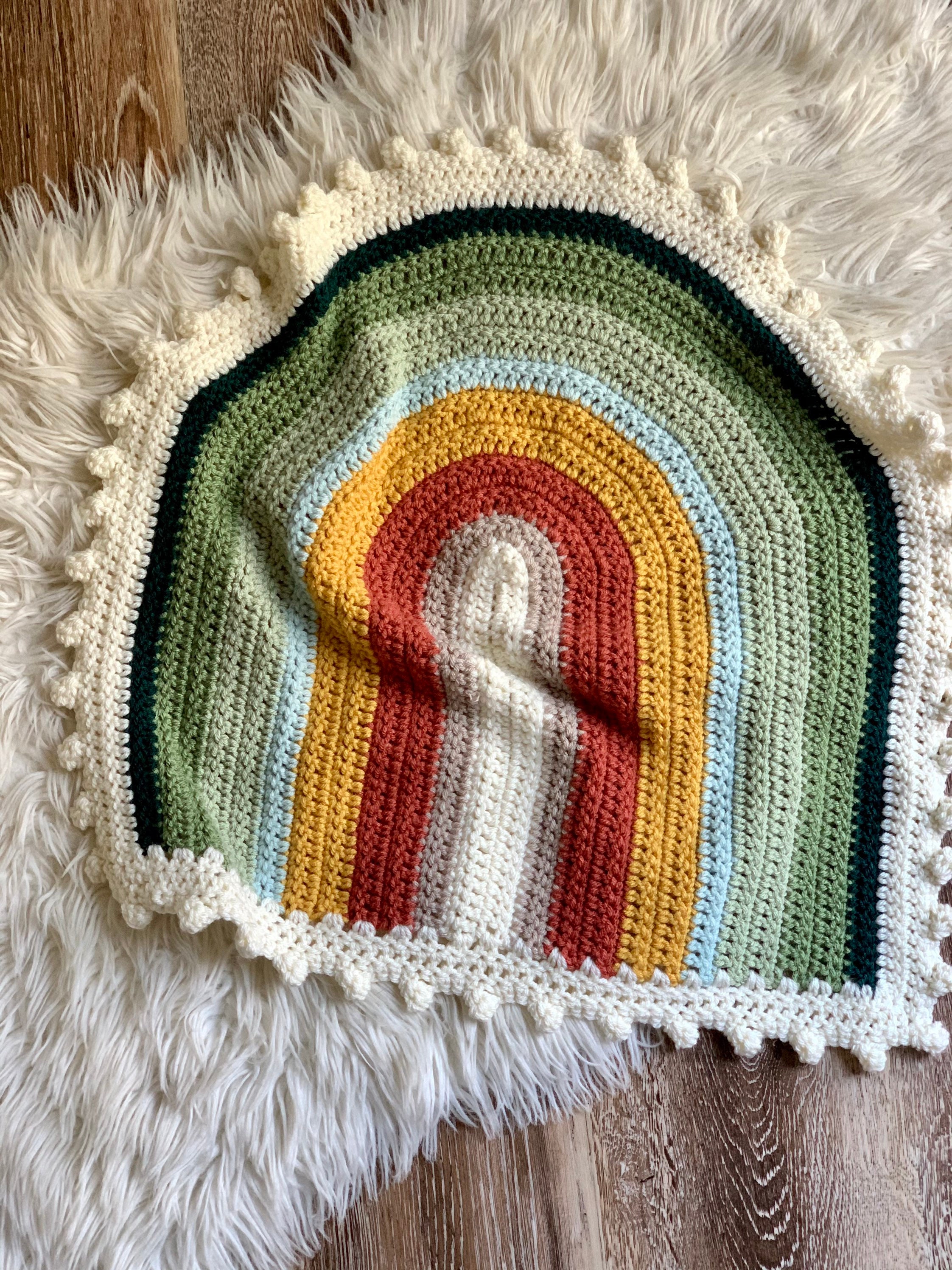 Harvest snuggle blanket / crochet medium size rainbow blanket Etsy
