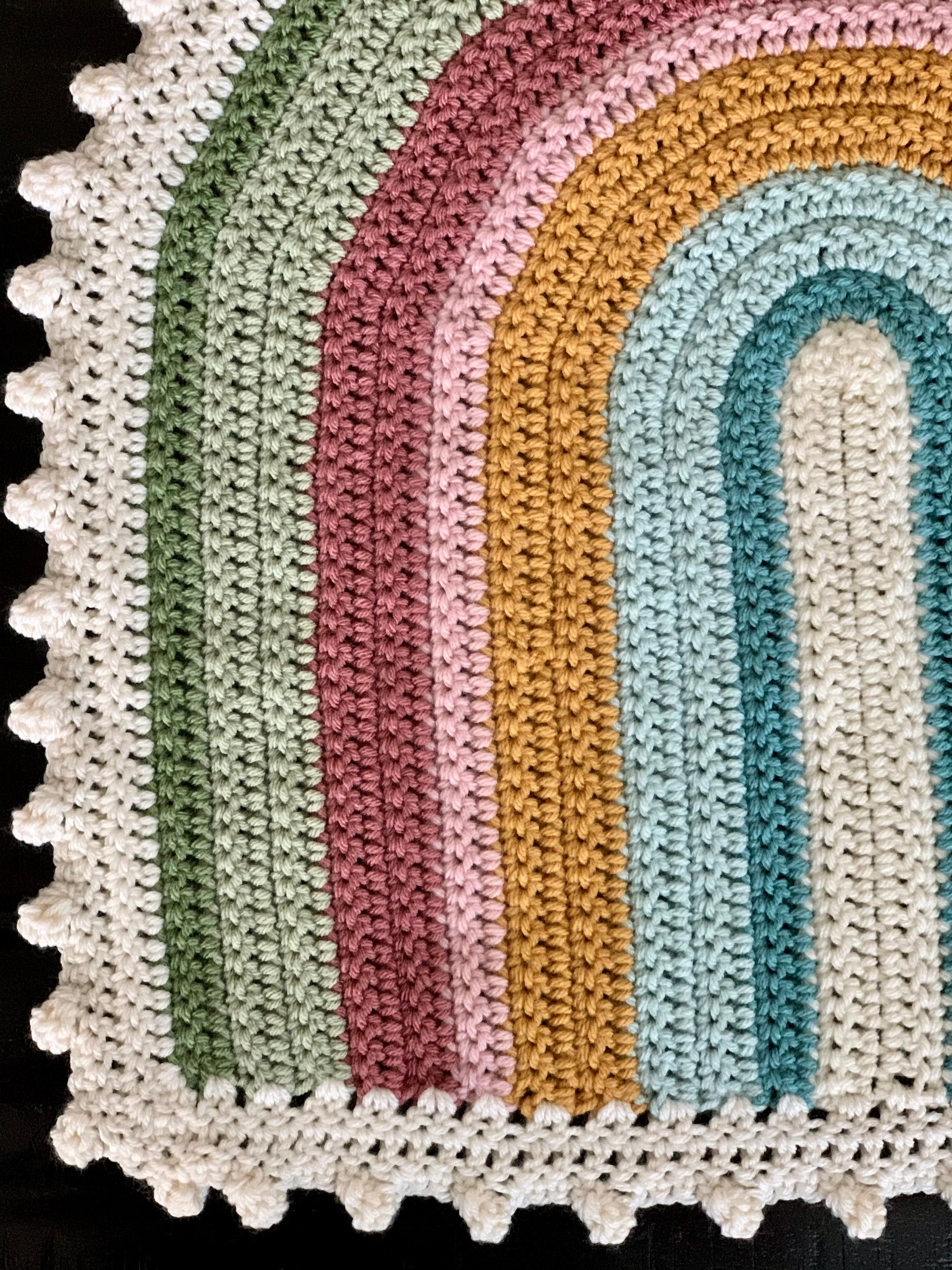 Crochet Rainbow Snuggle Blanket: Succulent Colors, Car Seat Lovey