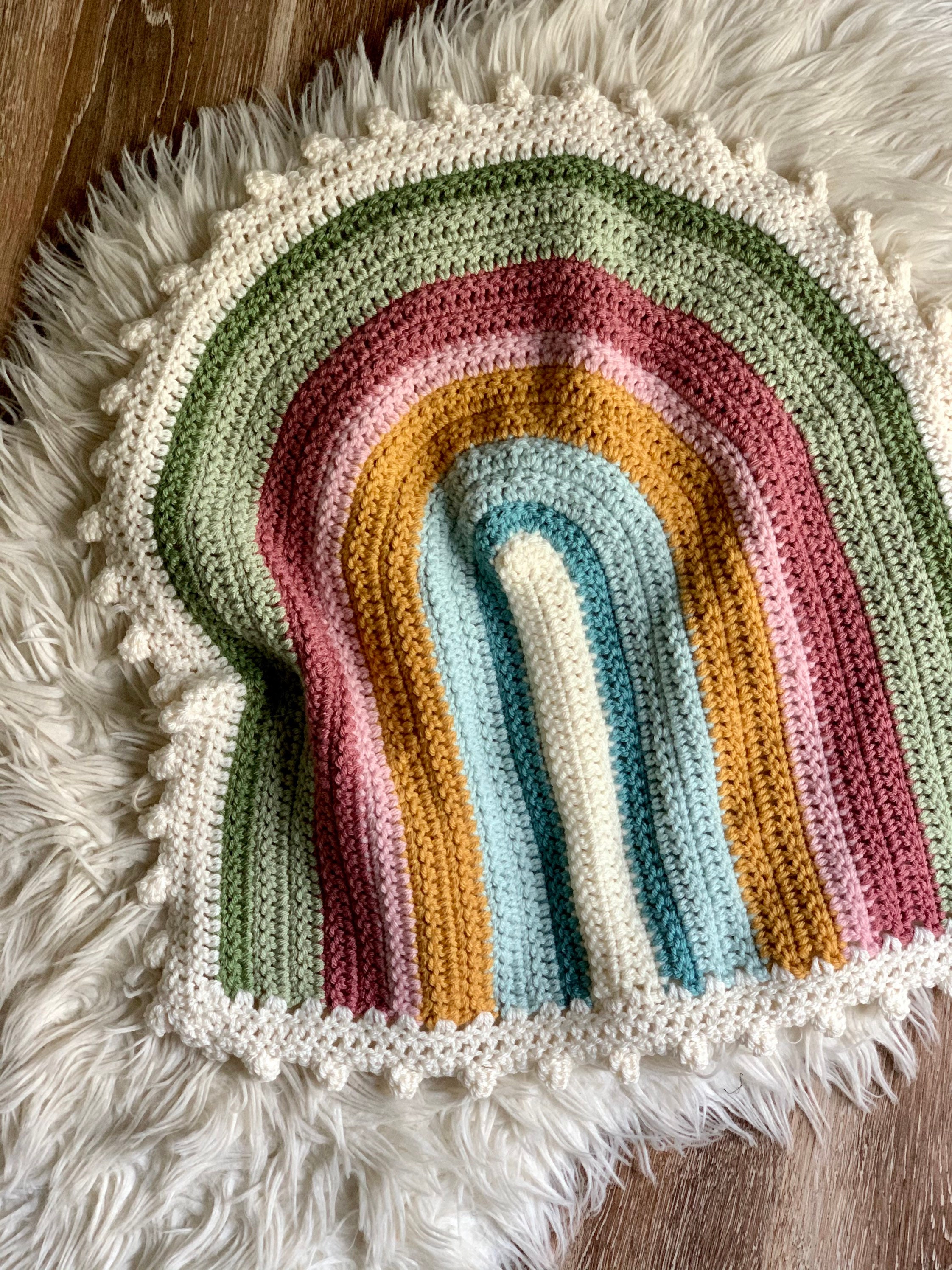 Crochet Rainbow Snuggle Blanket: Succulent Colors, Car Seat Lovey