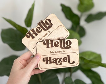 Hello my name is wood sign / Birth announcement wood sign / photo prop / nursery wooden keepsake / hospital crib sign / baby shower gift