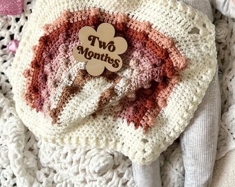 Crochet Rainbow Lovey, Mauve Nursery Blanket