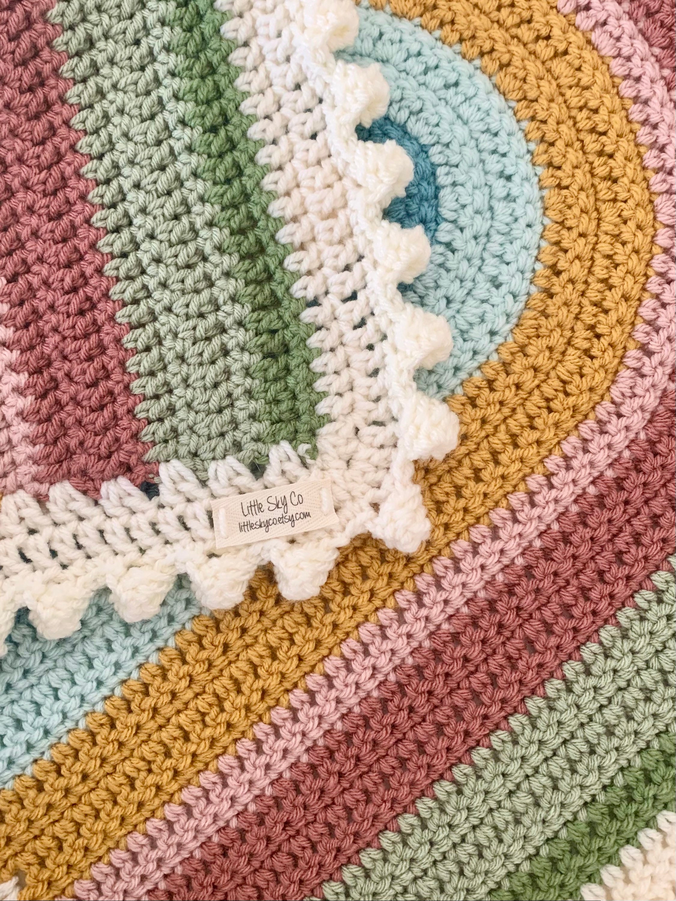 Crochet Rainbow Snuggle Blanket: Succulent Colors, Car Seat Lovey