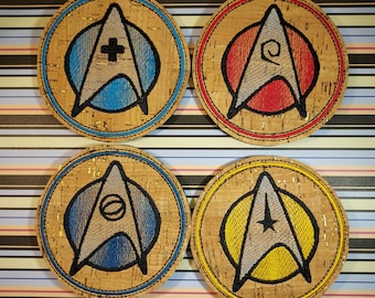 Star Insignias 4 Embroidered Coaster Set