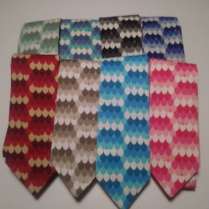 Dragon and Mermaid Scale Themed Necktie(s); Eight different colors; Unique Skinny Tie; Mens Wedding Christmas gift Dungeon Master fashion