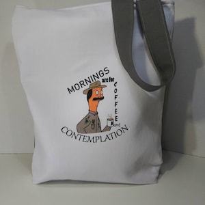 Stranger Burger's Tote; nerdy geeky sturdy gym burger cartoon tv show mashup 15.5×13 Fully Lined