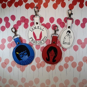 Burger Family Keychains // Key Fob // Bob Linda Louise Tina