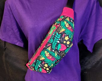 Lady Gremlin Fan Pack; adjustable straps cross body bag purse carry all spooky gift unisex