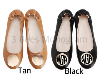 Monogrammed Medallion Ballet Flats