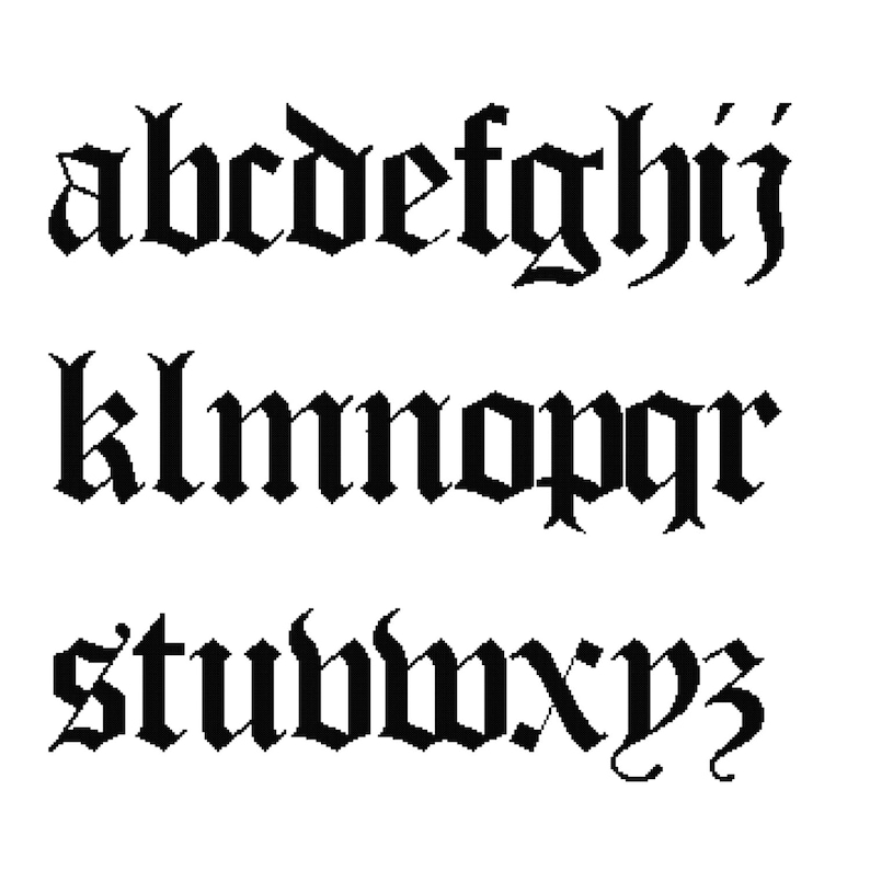 Alphabet Calligraphy Old English Font Inner Jogging