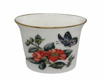 vintage royal worcester spill vase floral & butterfly design, bone china