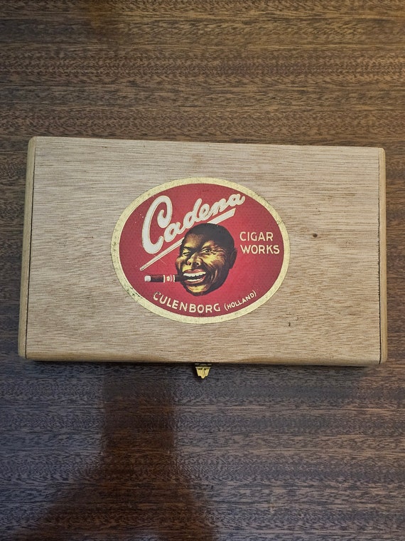 vintage Cadena cigar works wooden box collectable 