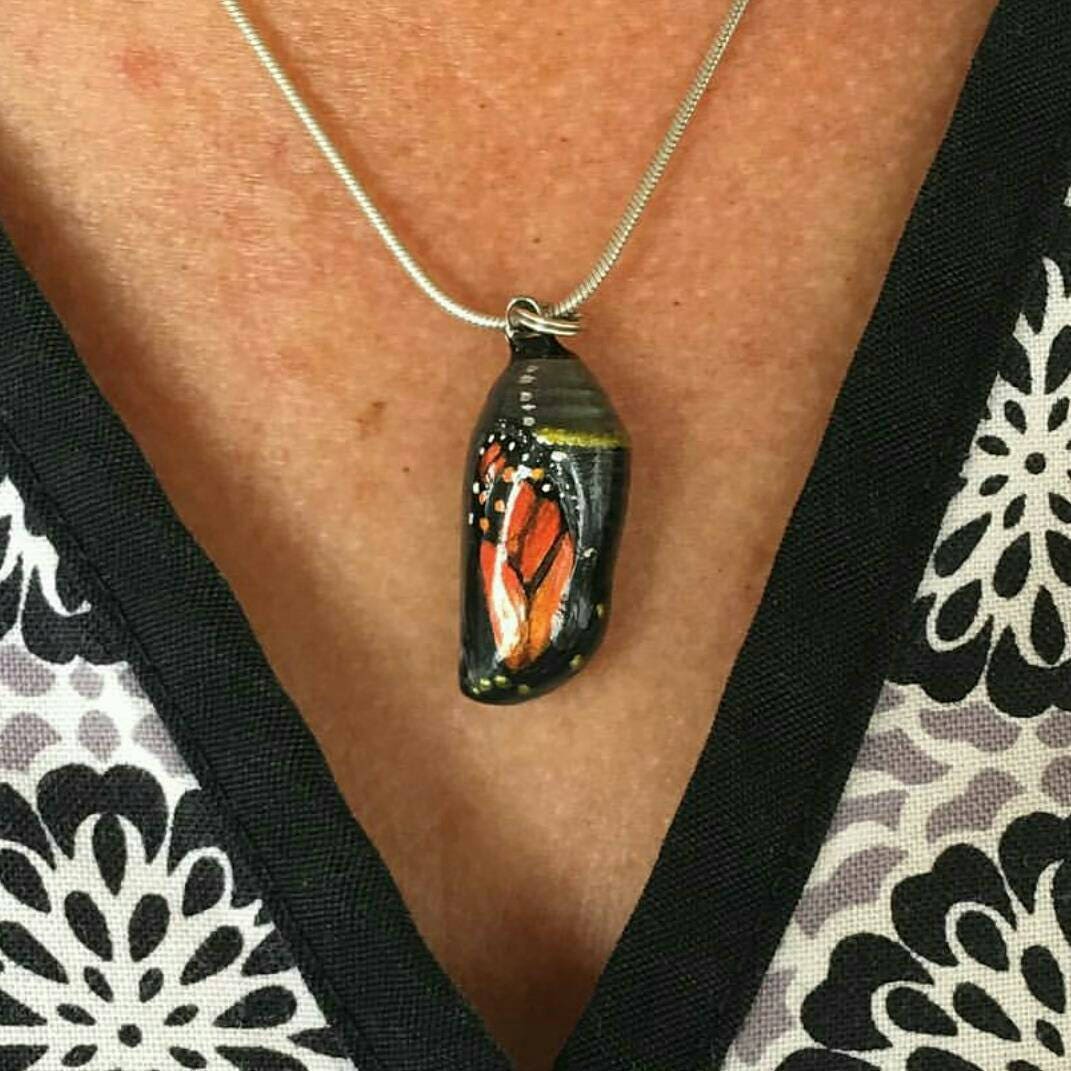 Monarch Butterfly Chrysalis Pendants hand shaped metal Etsy