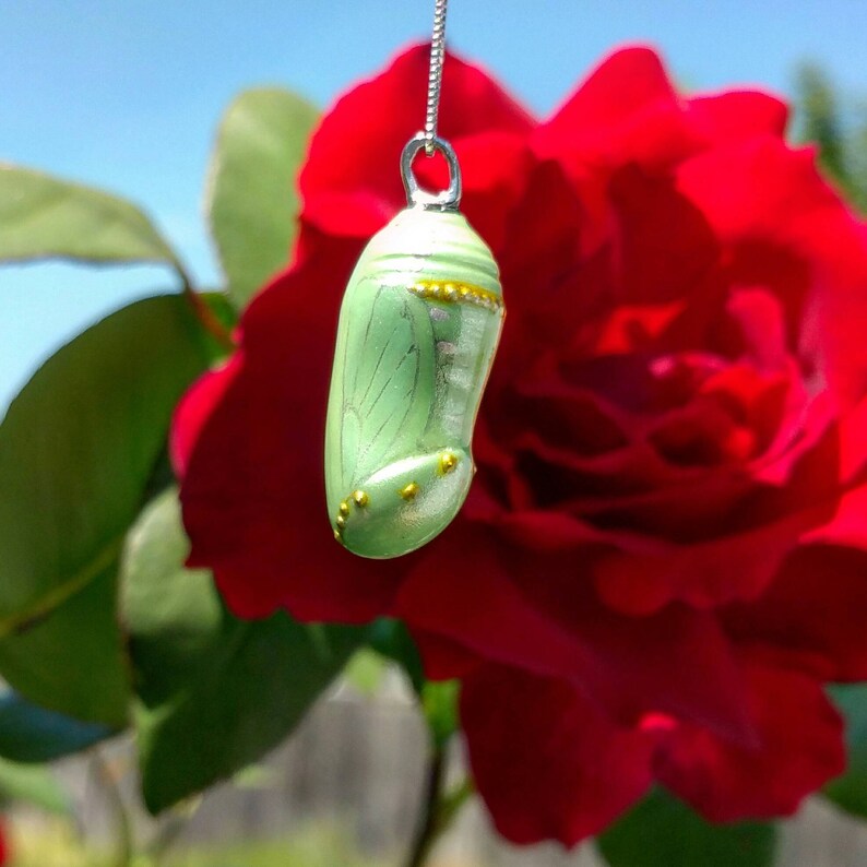 Monarch Butterfly Chrysalis Pendants hand shaped metal Etsy