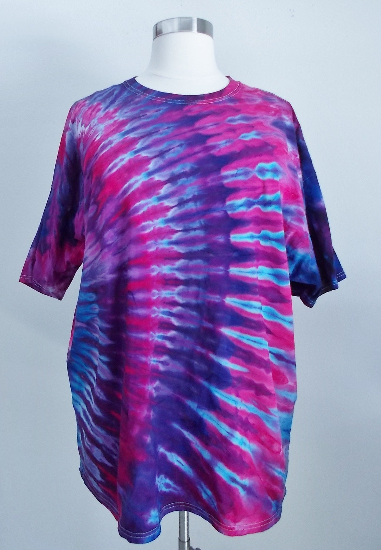 Ice-Dyed Tie Dyed Cotton Tshirt, Unisex Men's 3XL