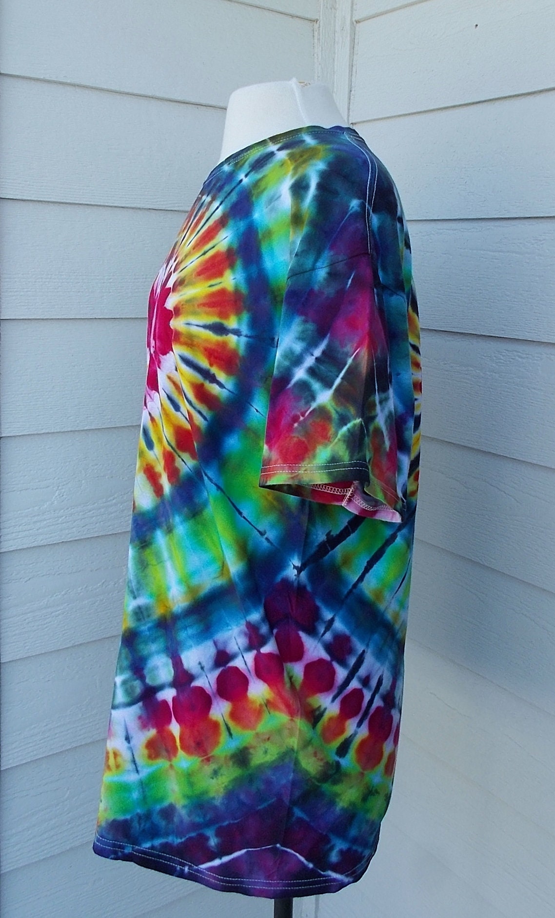 Maglietta Unisex Tie Dye Hipster, Retro E Colorata Per Festival