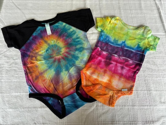 Tie Dyed Onesies and Overalls, Toddler Tie Dyes, Baby Onesies, Tie Dye Onesies