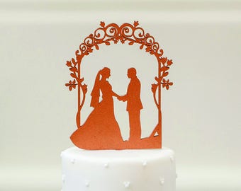 Fairytale Wooden Wedding Cake Topper  available in 3 sizes, with an unpainted or painted finish see colour options below