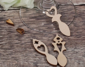 50 Mini Welsh wooden love spoons,  wedding favours