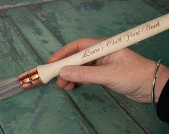 Engraved message Paintbrush personalised, ideal upcycling tool. A special custom gift for a new home or a birthday.