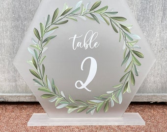 Table number/name setting wedding and event décor Eucalyptus design