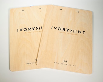 Portapapeles de madera con marca, portapapeles con logotipo impreso, expositor para ferias comerciales