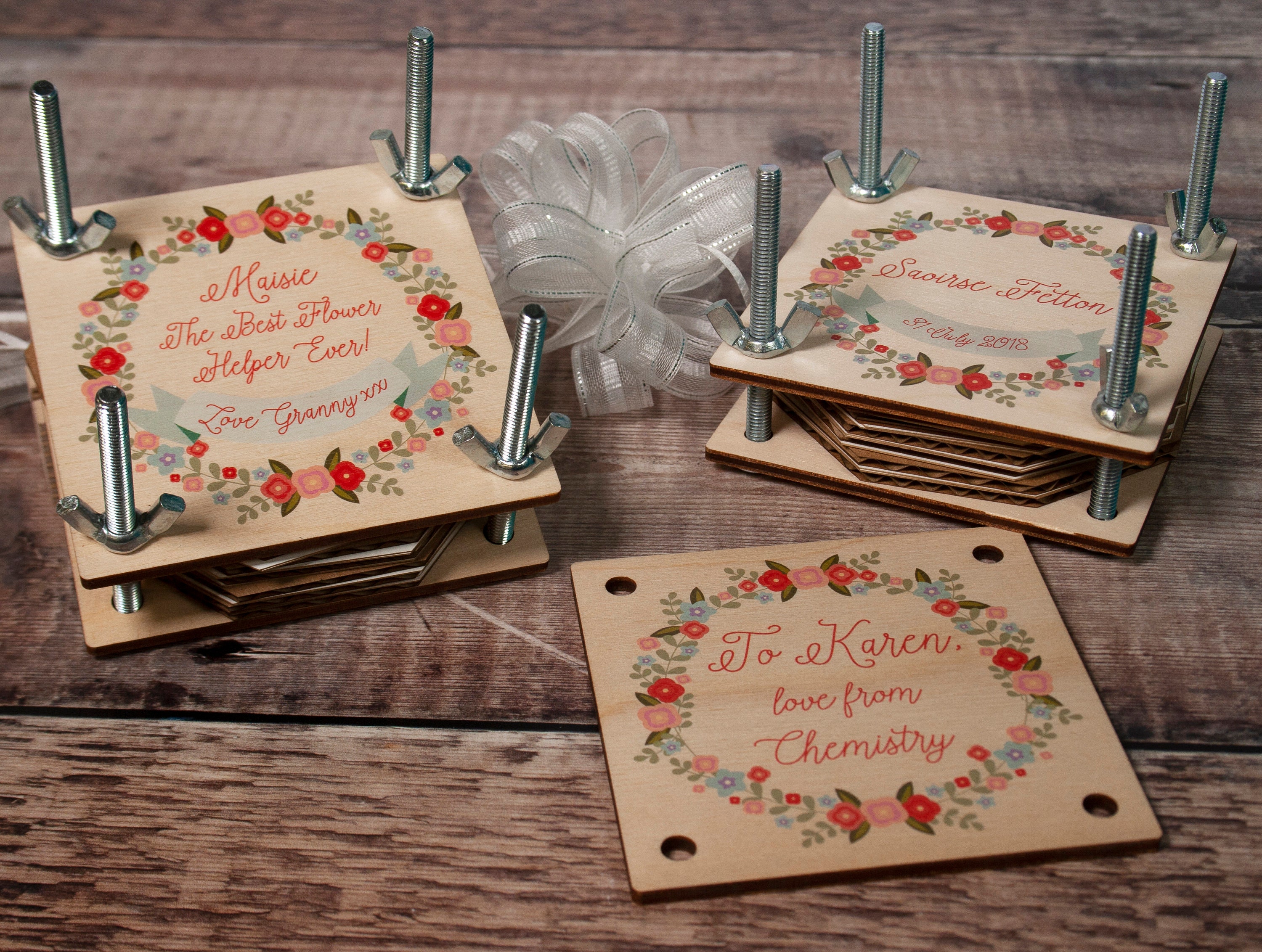 Personalised Flower Press Kit Flower Girl gift or Bridesmaid Etsy