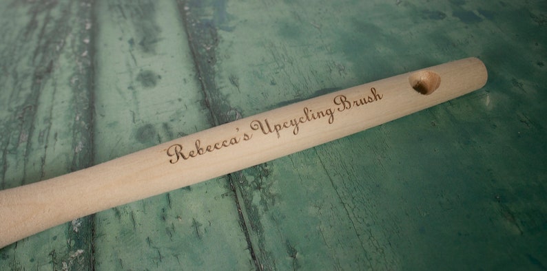 Engraved message Paintbrush personalised, ideal upcycling tool. A special custom gift for a new home or a birthday. Rebecca