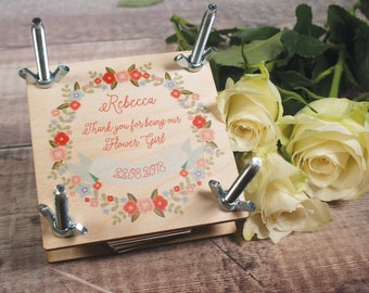 Personalised Flower Press Kit - Flower Girl gift or Bridesmaid gift. This custom floral design is perfect for a Spring or Summer Wedding