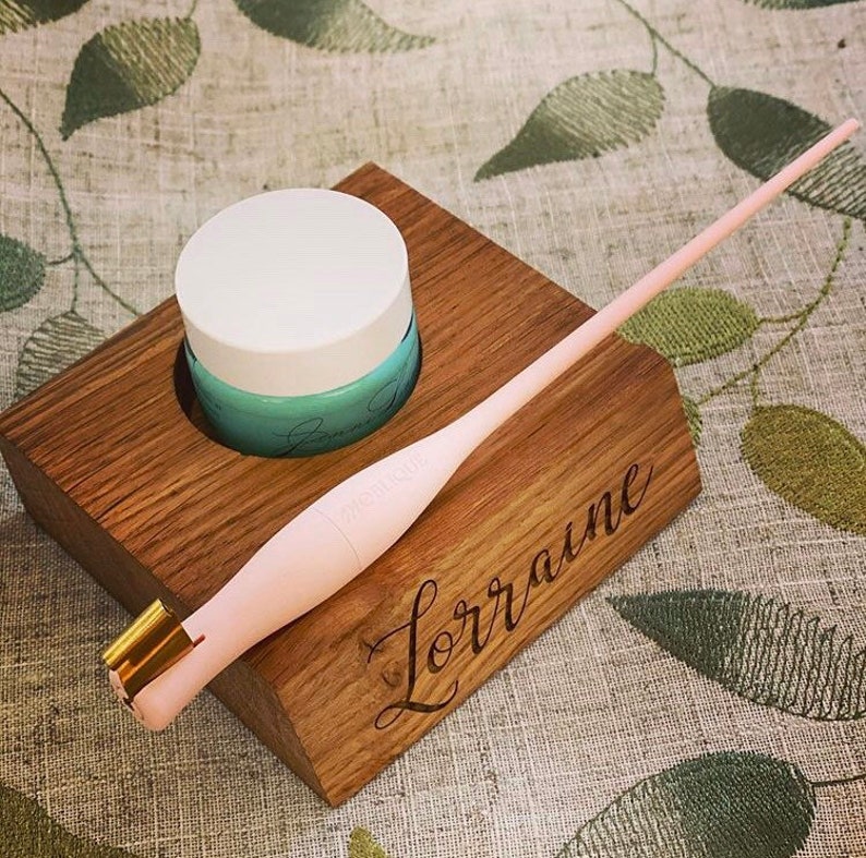 Calligraphy pen holder and ink Oak stand with custom Etsy