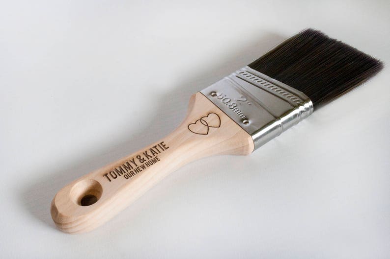 Personalised Engraved Paintbrush, ideal custom gift for a new home, Father's Day, Father of the Bride, retirement or Valentine's day Hearts