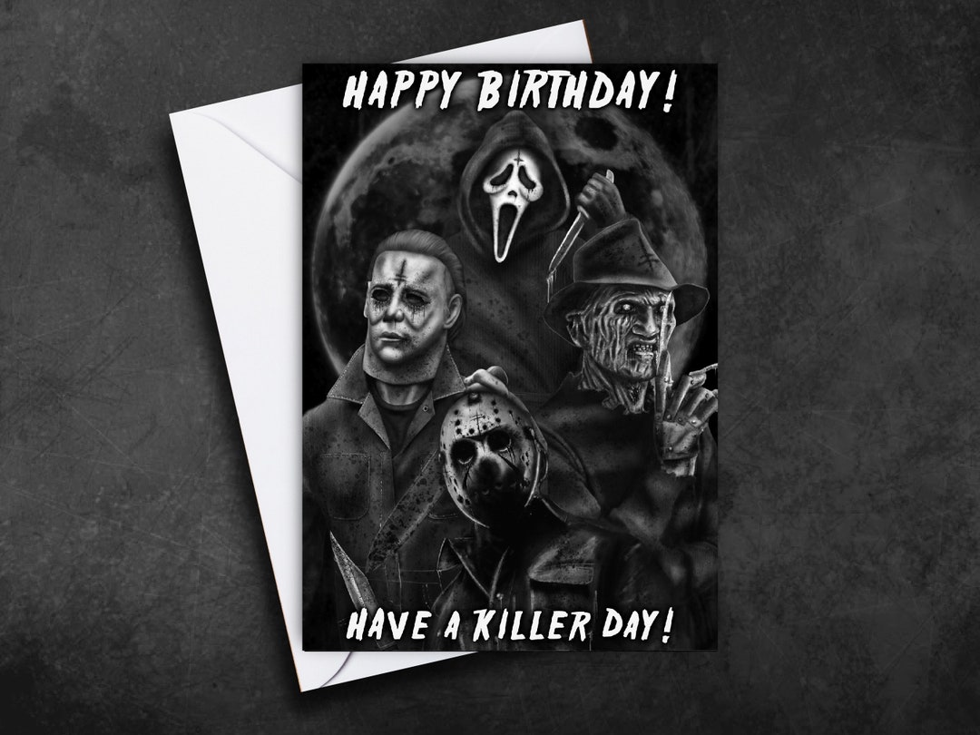 Slasher Horror Killers Birthday Greeting Card - Etsy