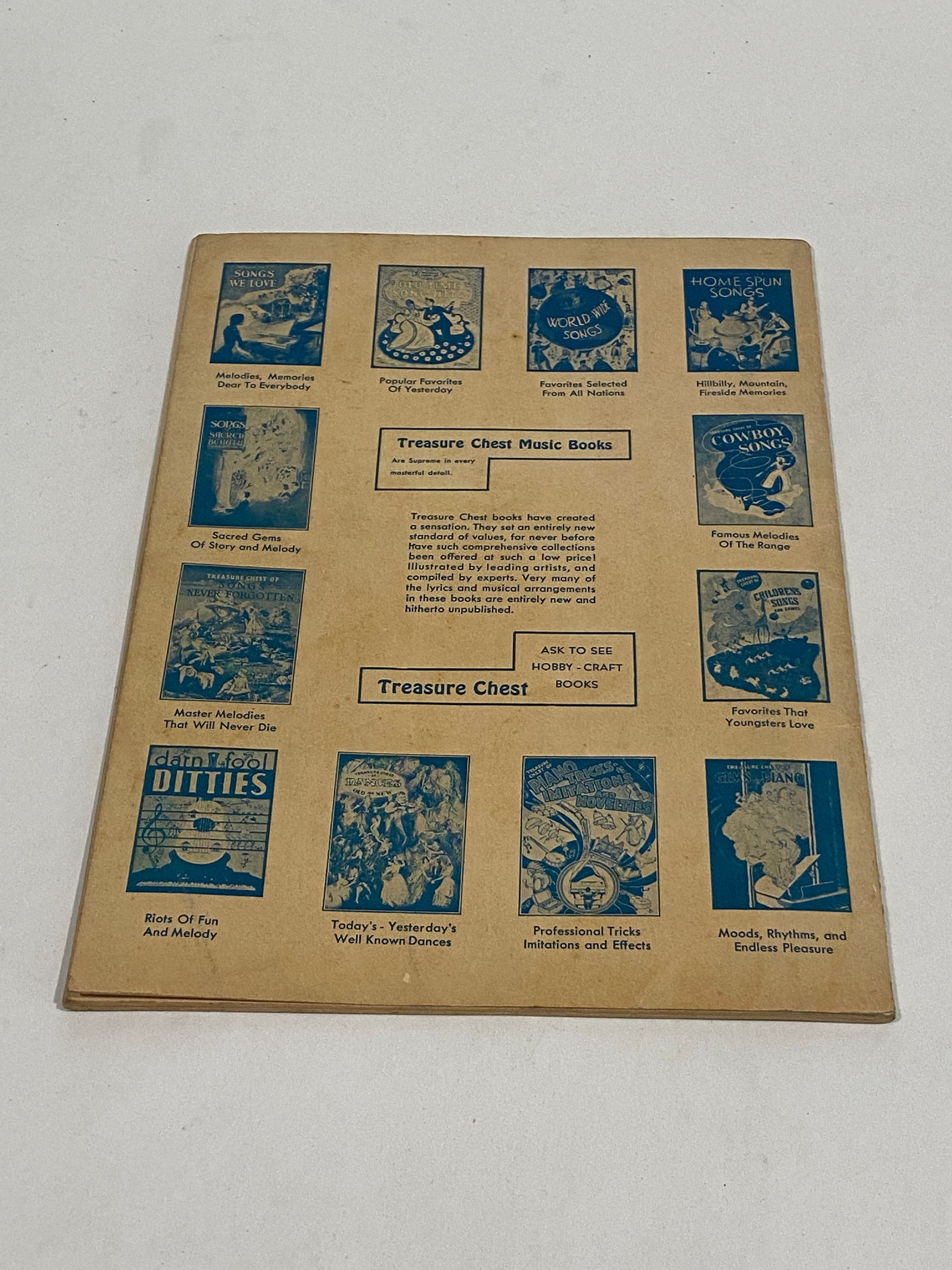 Vintage 1935 Treasure Chest of Old Time Song Hits Sheet Music Booklet