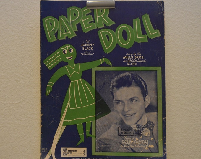 Vintage 1943 paper Doll Music and Song Book by Etsy