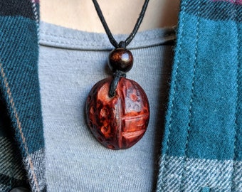 Hand-Carved Avocado Stone Necklace Natural Jewelry