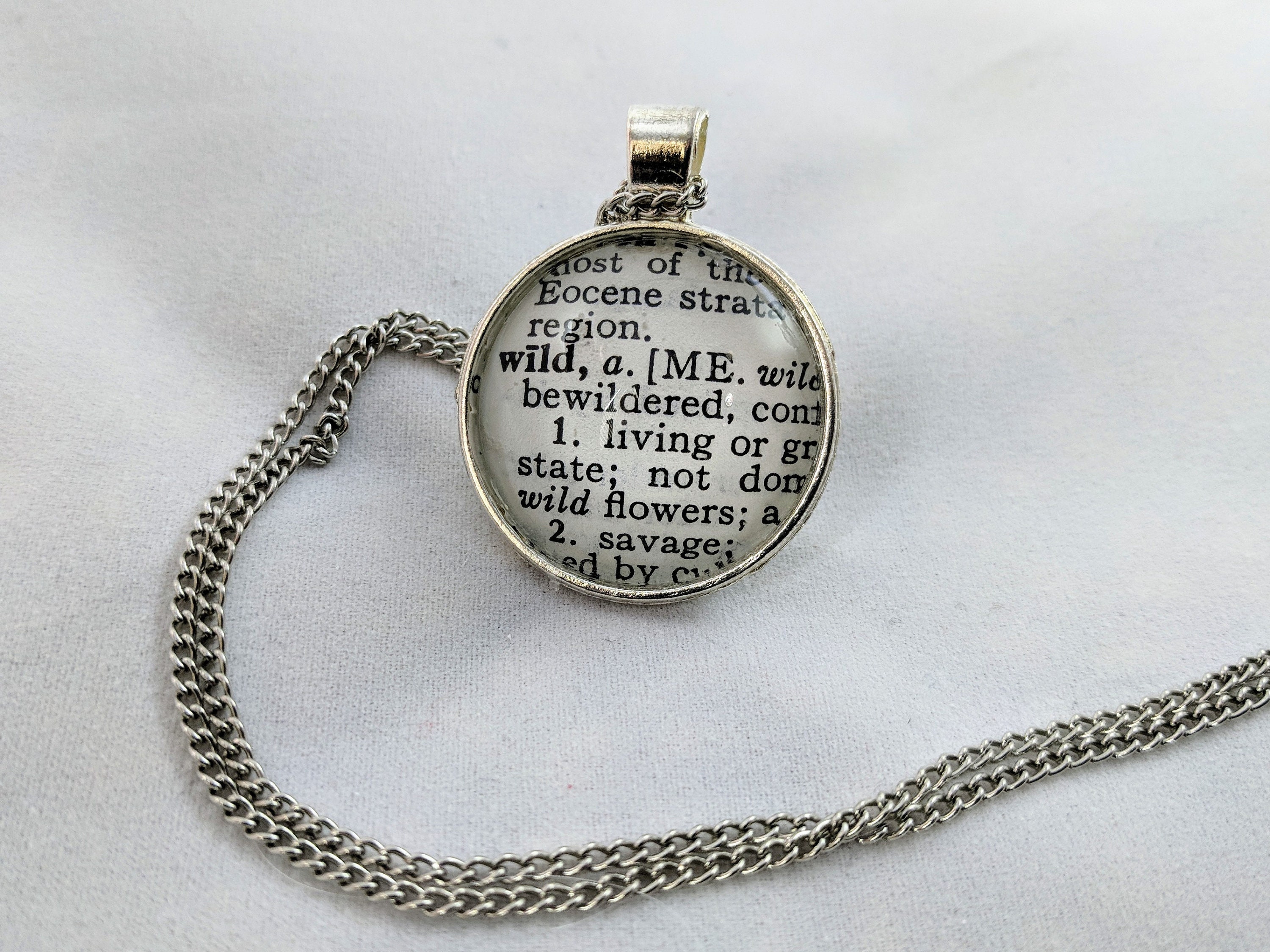 Custom Definition Dictionary Page Silver Pendant Necklace Etsy UK