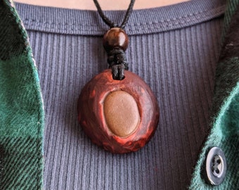 Hand-Carved Avocado Stone Necklace Natural Jewelry