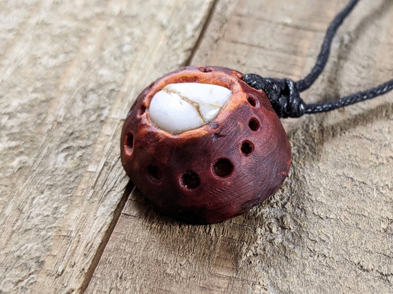 Hand-Carved Avocado Stone Necklace Teardrop Natural Jewelry image 4