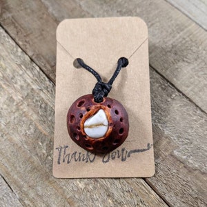 Hand-Carved Avocado Stone Necklace Teardrop Natural Jewelry image 5