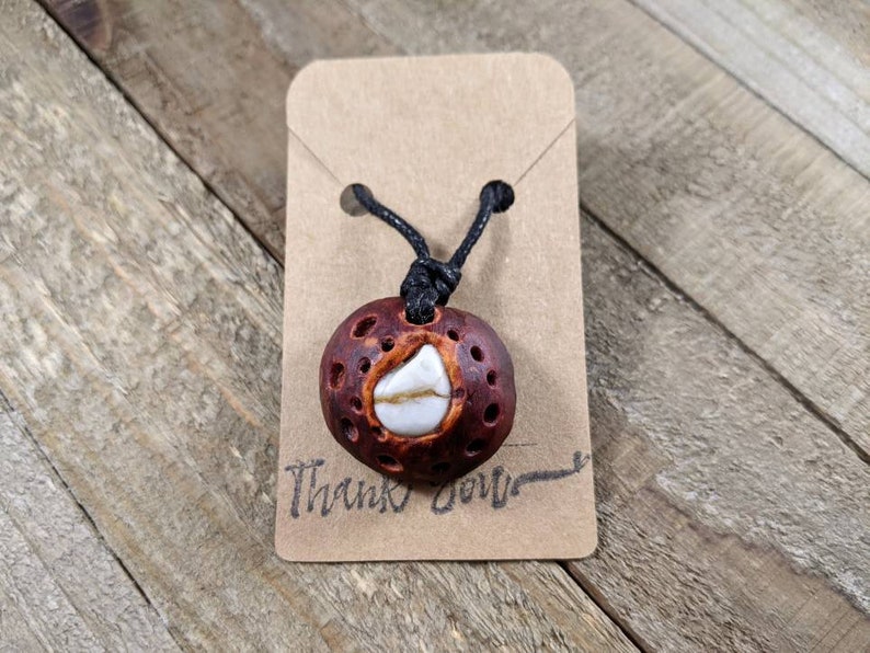 Hand-Carved Avocado Stone Necklace Teardrop Natural Jewelry image 5