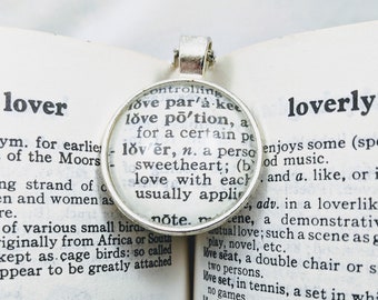 Dictionary Page Necklace Lover Love Potion Silver Pendant Jewelry