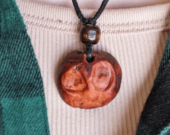 Hand-Carved Avocado Stone Necklace Owl Spirit Guide Natural Jewelry