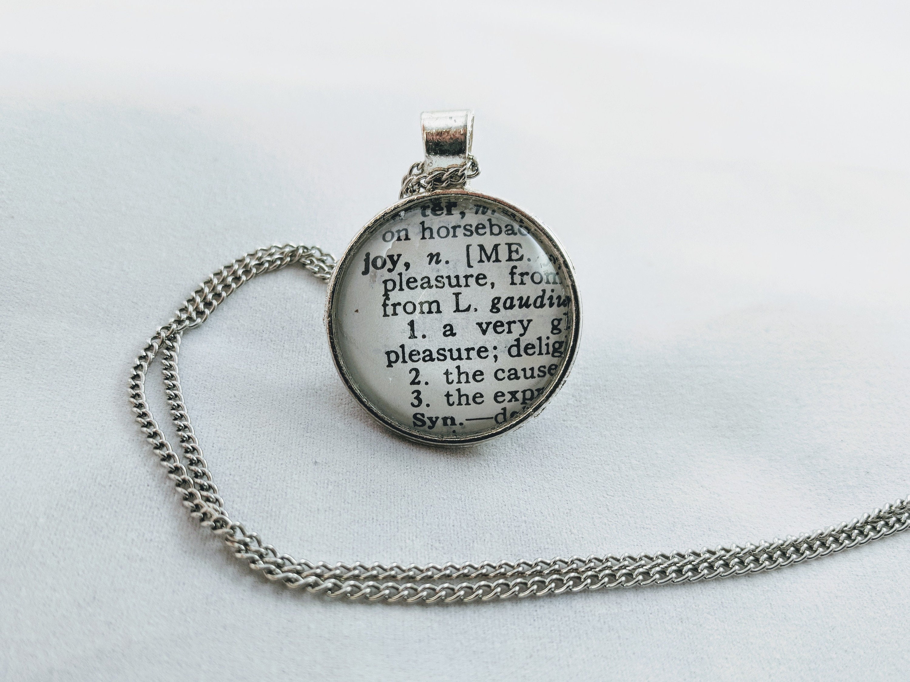 Custom Definition Dictionary Page Silver Pendant Necklace Etsy UK