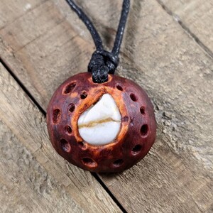 Hand-Carved Avocado Stone Necklace Teardrop Natural Jewelry image 2