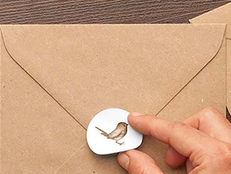 A Little Bird Told Me Custom Greeting Thank You Card Envelope Seal image 2