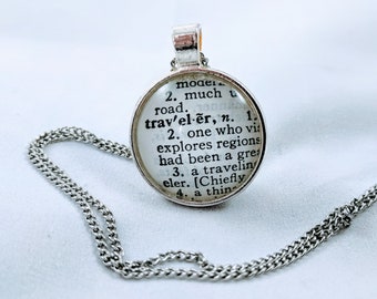 Custom Definition Dictionary Page Silver Pendant Necklace