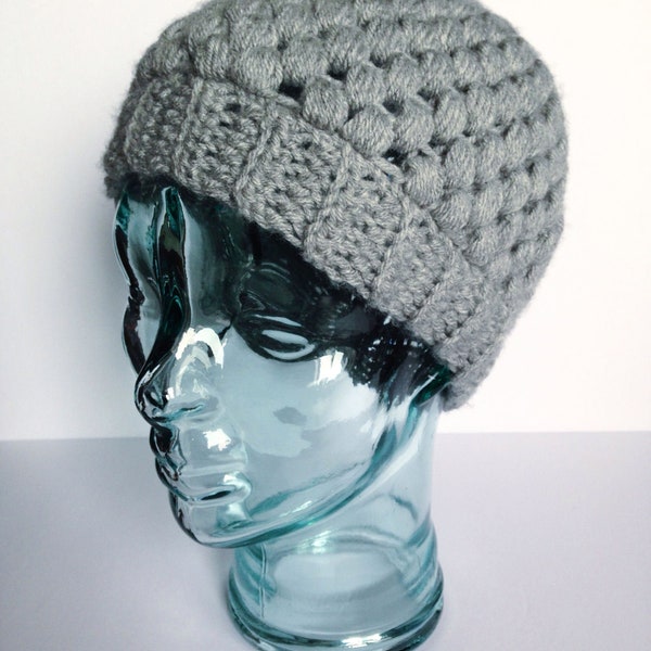 Chapeau d’hiver des femmes, Crochet, Gris