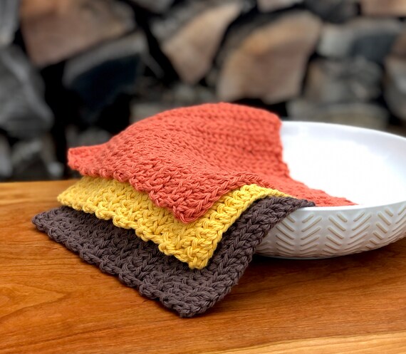 DISHCLOTHS SET of 2 Crochet Dish Cloths Red Dish Cloth Cotton Dishcloths  Red Dishcloth Kitchen Gift Housewarming Gift Crochet Gift 