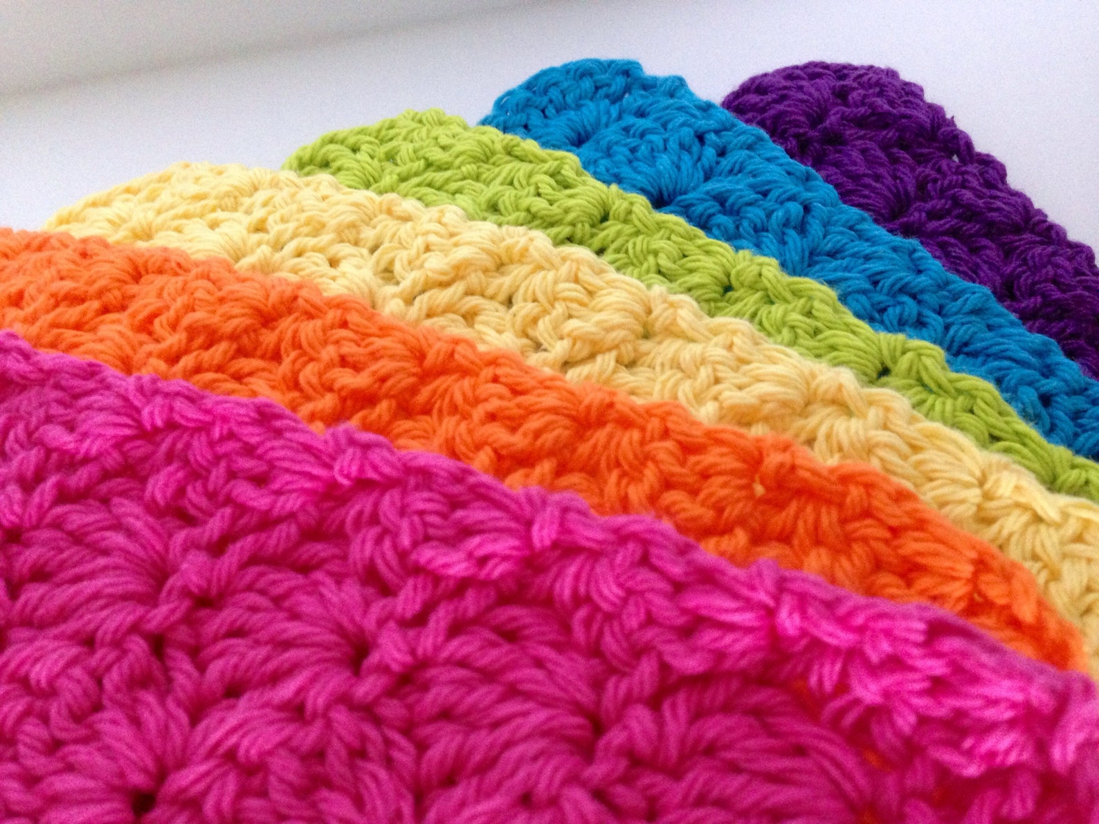 Crochet Dishcloths Washcloths in Rainbow Colors for Kitchen or Etsy