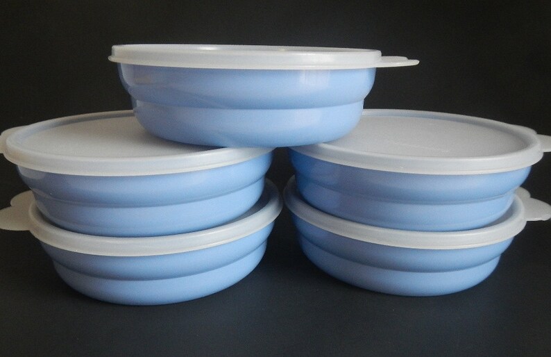 Vintage Tupperware 6 Cereal Bowls or Dishes With Lids ocean Etsy