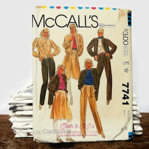 Vintage McCall&#39;s Sewing Pattern 7741 - Misses&#39; Jacket, Culottes & Pants -Size 14 -1981 - women&#39;s, blazer, wide leg, dressy, casual, work